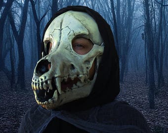 Wolf Skull Mask with Articulated Jaw