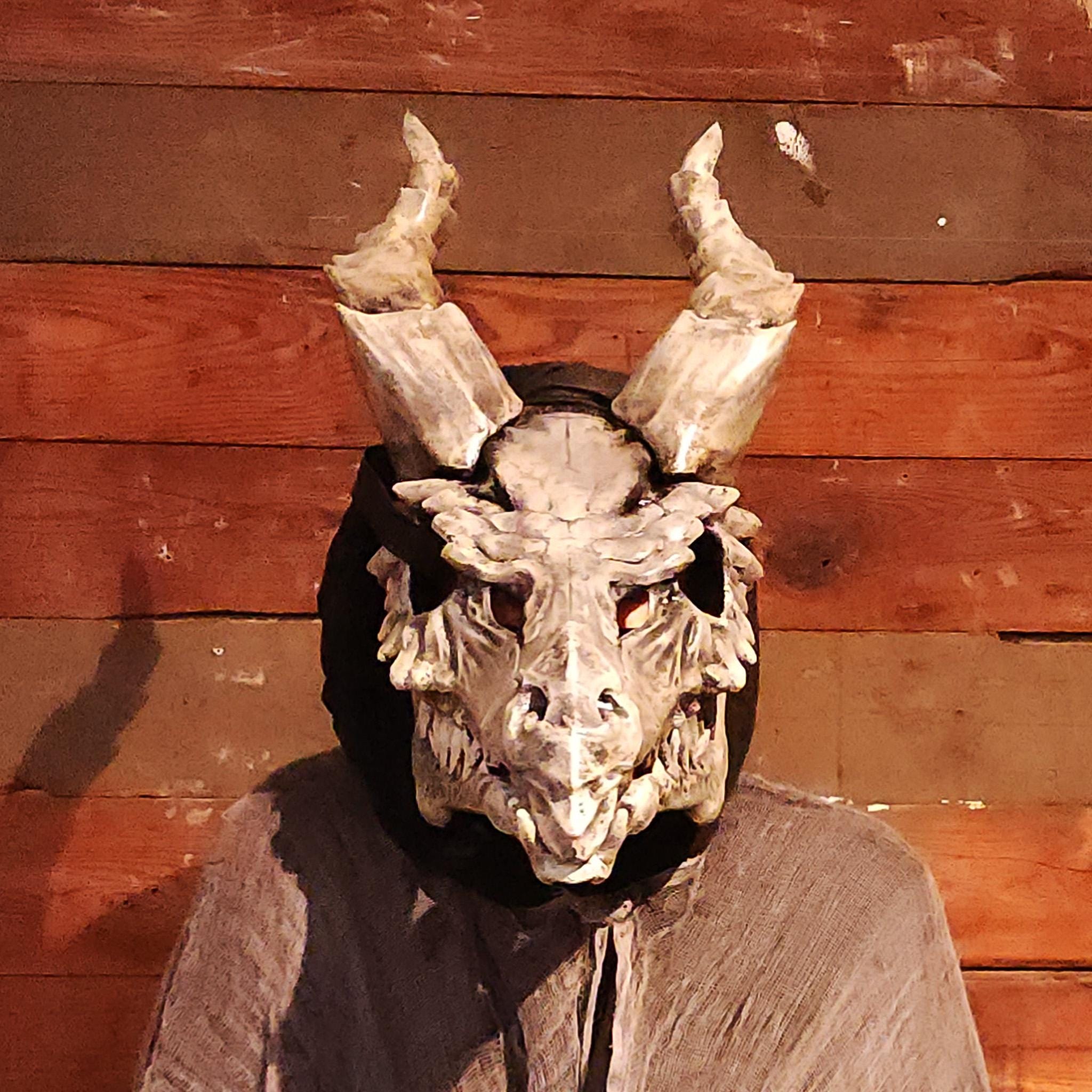 関節式顎付きドラゴンスカルマスク - Etsy 日本