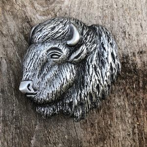 Pewter Buffalo Head Belt Buckle