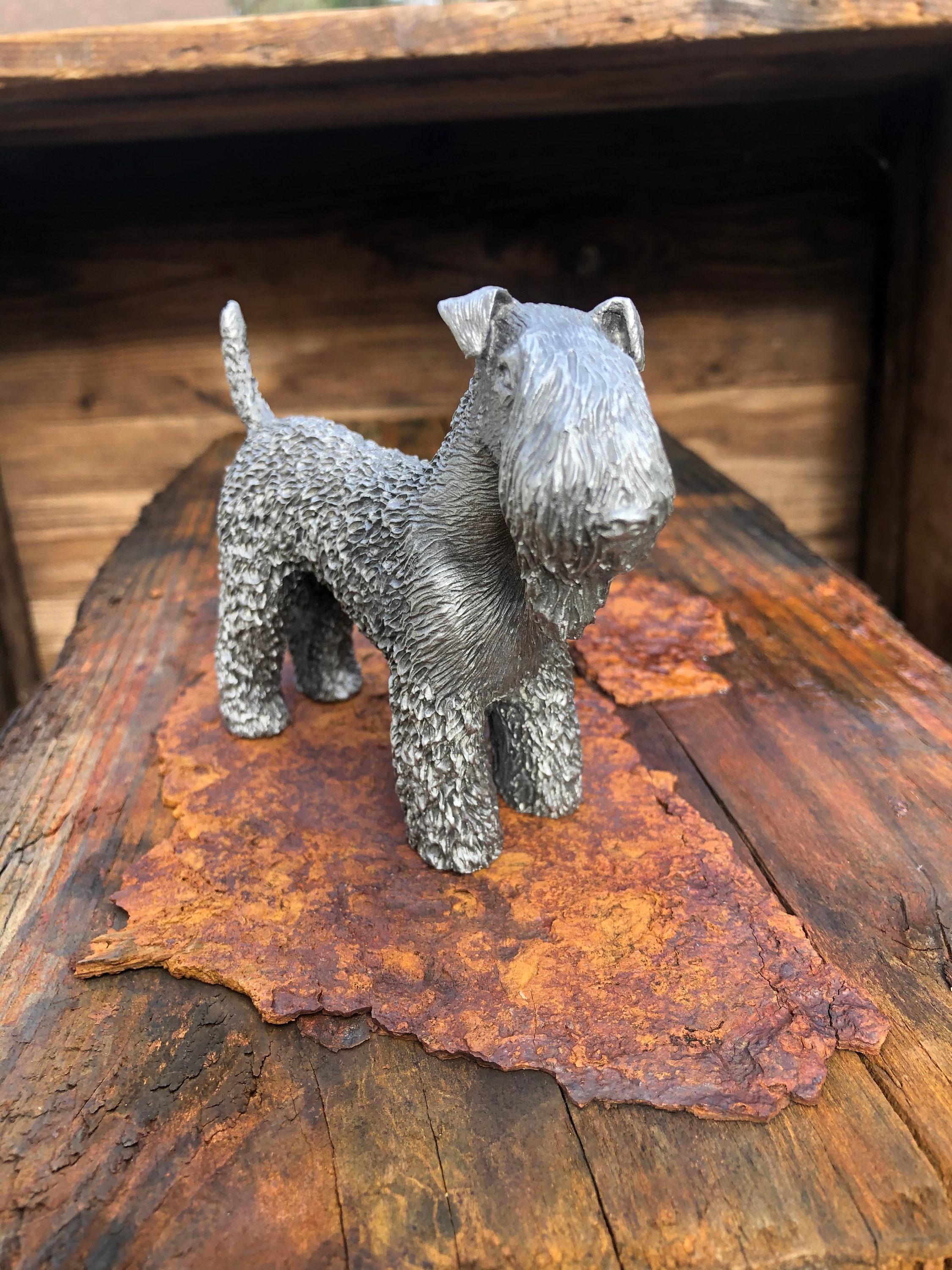 Kerry Blue Terrier Pewter Figurine