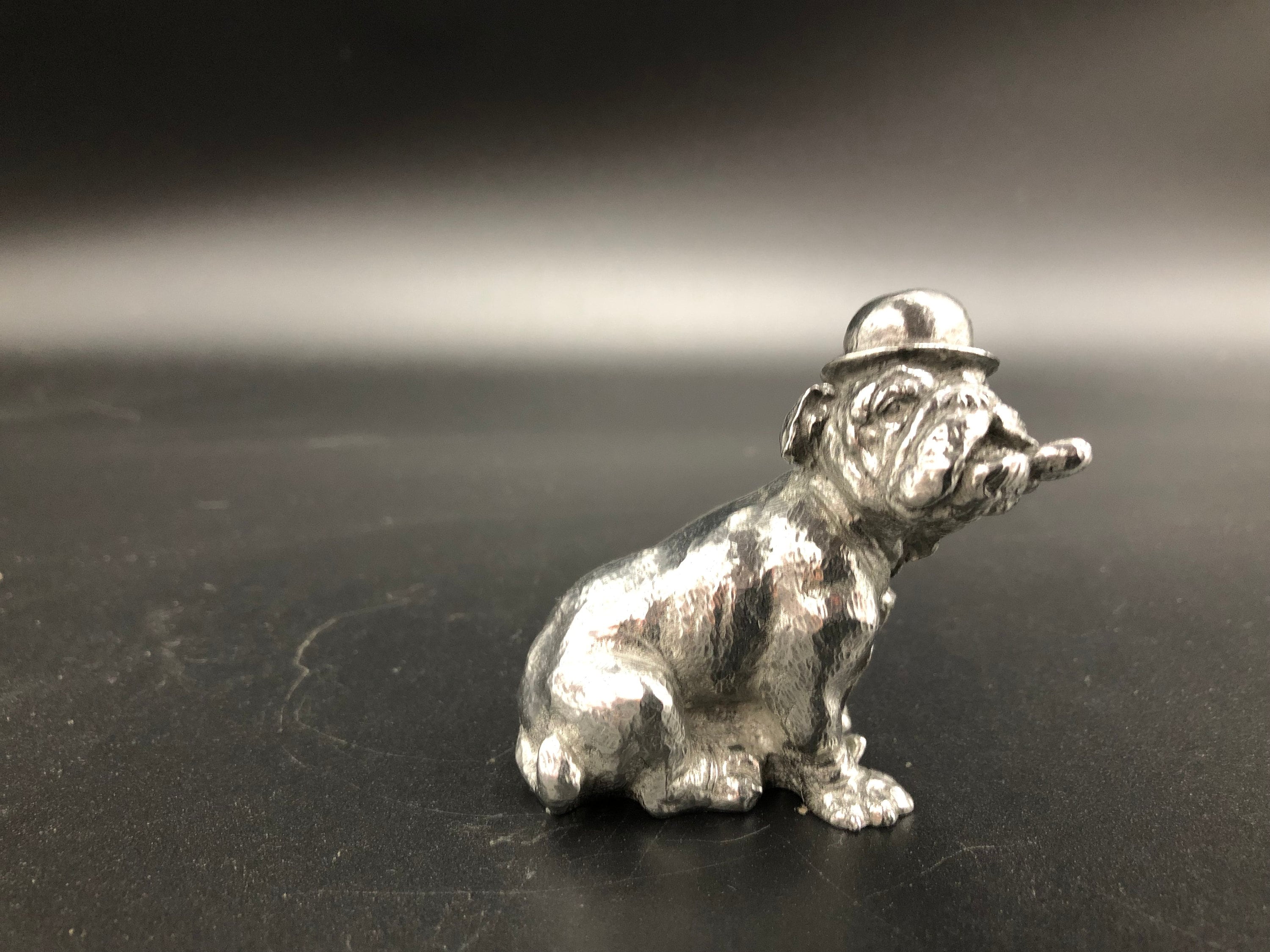 Vintage English Bulldog With Cigar Pewter Figurine - Etsy