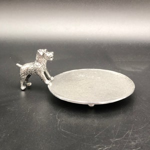 Pewter Puppy Schnauzer Trinket Dish