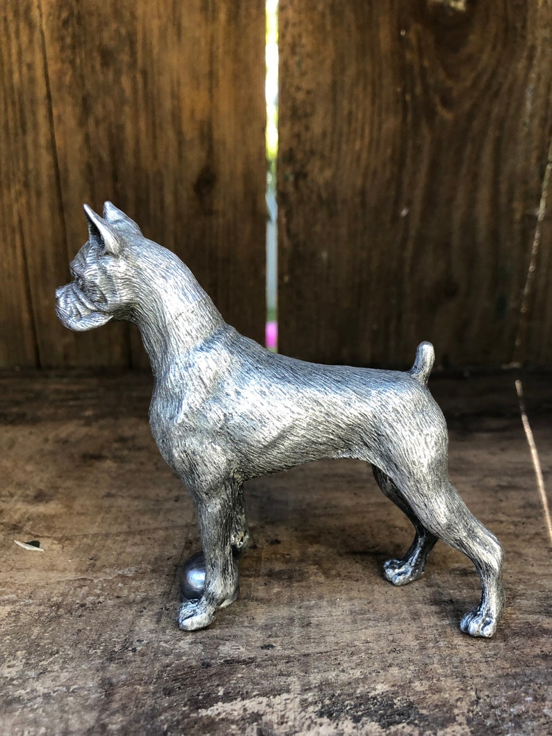 Pewter Boxer Hood Ornament Etsy