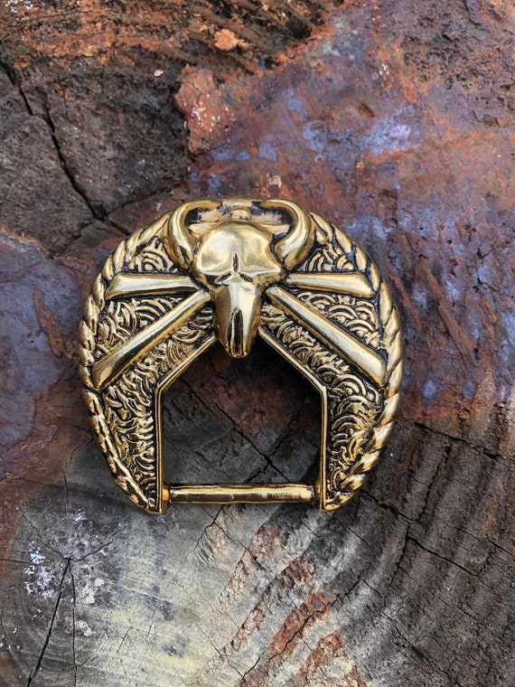 Steer Head Belt Buckle Gold