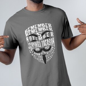 V for Vendetta - Guy Fawkes Day Poem - Anonymous Mask Unisex Shirt