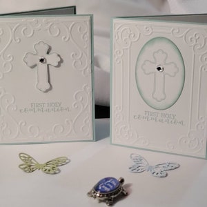 Greeting Card Handmade - Baptism and Christening Card. Blank inside. Choice of color and background available upon request. Stampin up