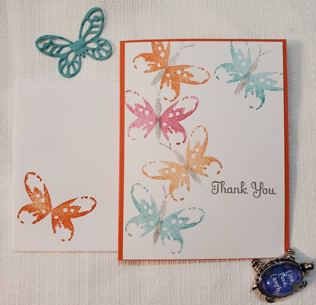Handmade Thank You Card – Pastel Butterfly Greeting Card - Etsy