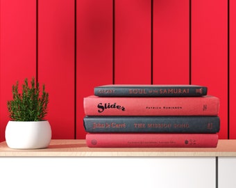 Bundle of Red and Black Books | Real Books |  Home Décor | Decorative Books| Books for Staging| Props | Book Nook