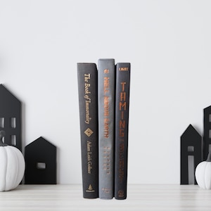 Black and Gray Books | Decorative Books| Staging Books | Halloween Books| Halloween Decor | Real Books |  Horror Book Stack