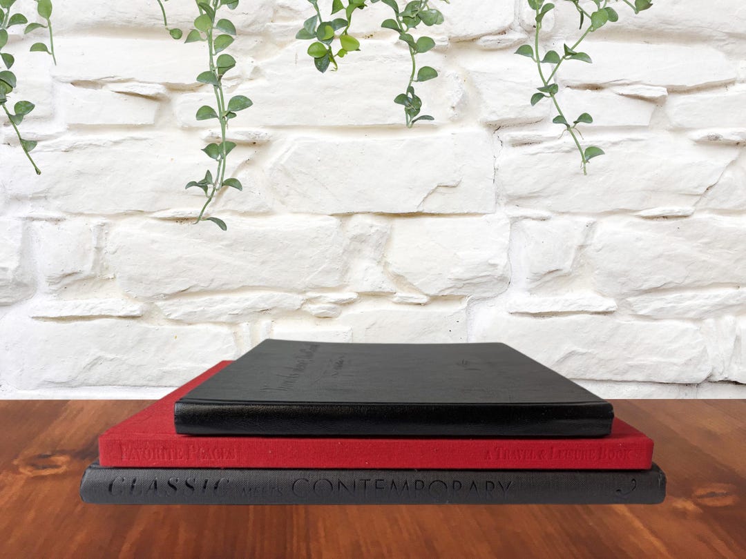 Black and Red Book Stack | Coffee Table Decor Set | Large Book Stack ...