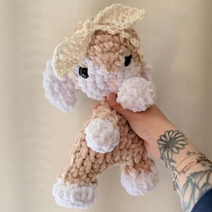 Bunny Snuggler, Crochet Stuffed Animal, Stuffed Animal Baby Gift, Bunny Crochet Lovey, First Birthday Gift, Crochet Bunny, crochet toy bunny