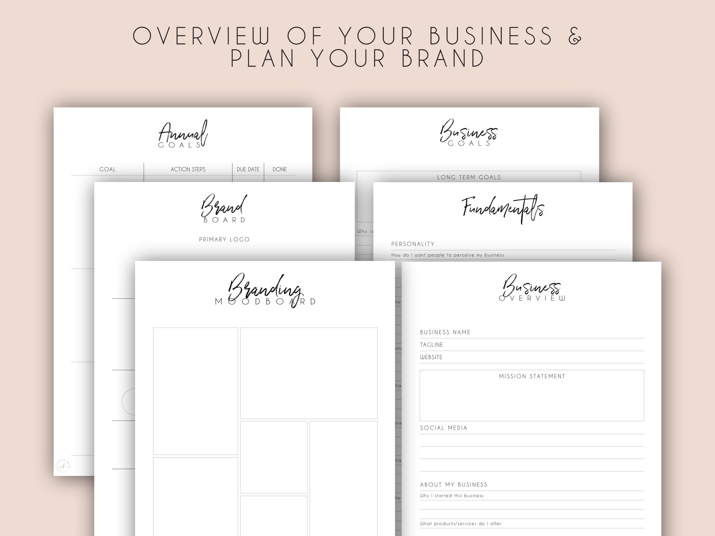 MINIMALIST SMALL BUSINESS Planner Printable Digital Use | Etsy