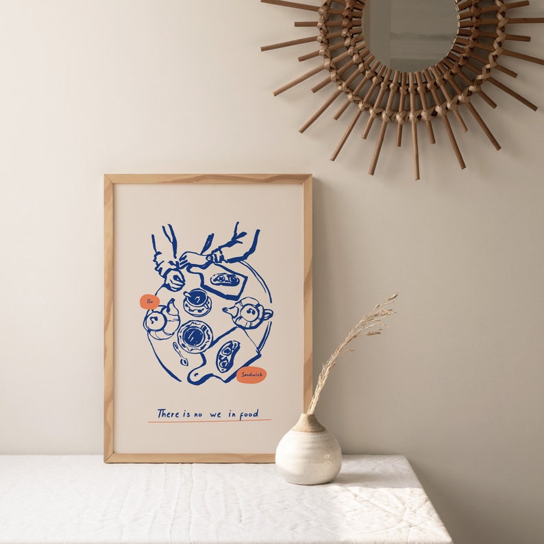 Family Meal Food Wall Art Modern Style, Posters With Food, Vintage Food