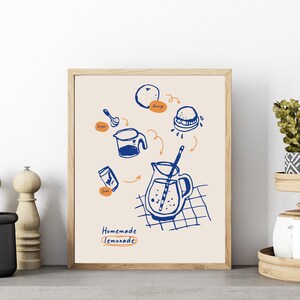 Lemonade Drink Wall Art Modern Style, Posters With Food, Vintage Food Poster, Kitchen Wall Art, Kitchen Decor, Modern Food Digital Print