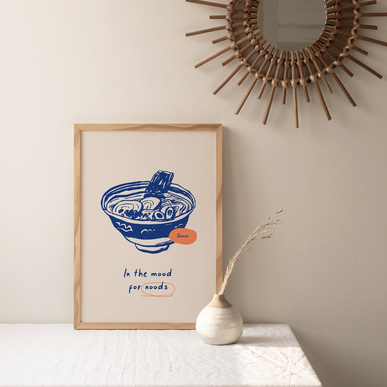 Japanese Ramen Wall Art Modern Style Posters With Food Etsy
