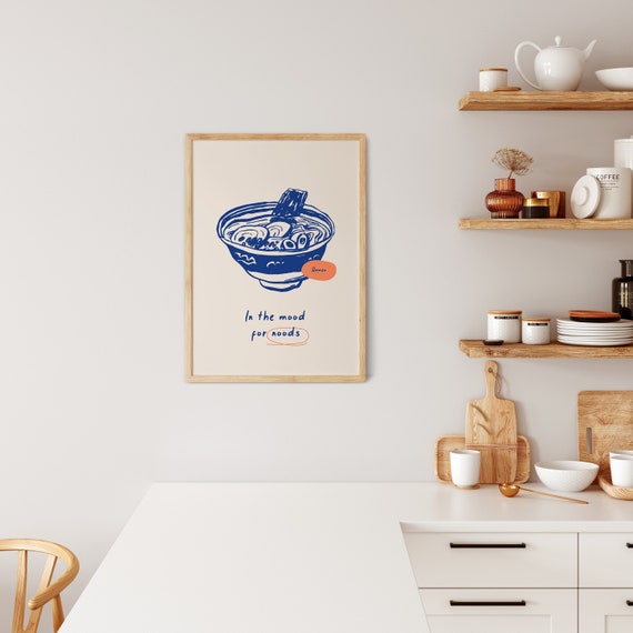 Japanese Ramen Wall Art, Modern Style, Posters With Food, Vintage Food Poster, Kitchen Wall Art, Kitchen Decor, Modern Food Digital Print