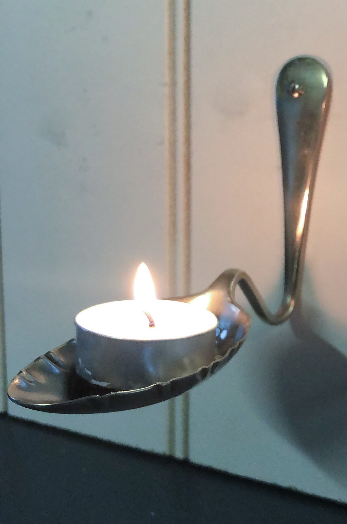 Tea Light Candle Holder Wall Mounted Pair from plated recycled Etsy