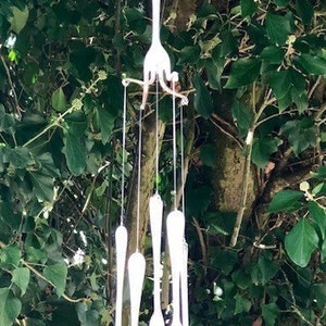 Cutlery Wind Chime from recycled Vintage plated cutlery & flatware. Perfect for garden, Valentine or Mothers Day or wedding/anniversary gift image 4