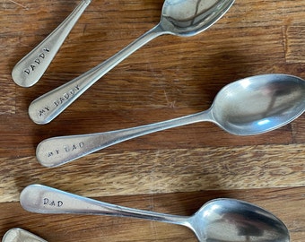 Gift for Dad or Father's Day personalised silver plate vintage tea/coffee spoon