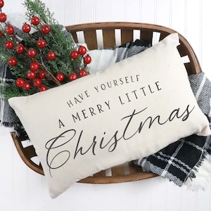 Merry Little Christmas #5 Pillow Cover 12x20 inch