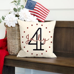 July 4th Independence Day Pillow Cover 18x18 inch- Fourth of July