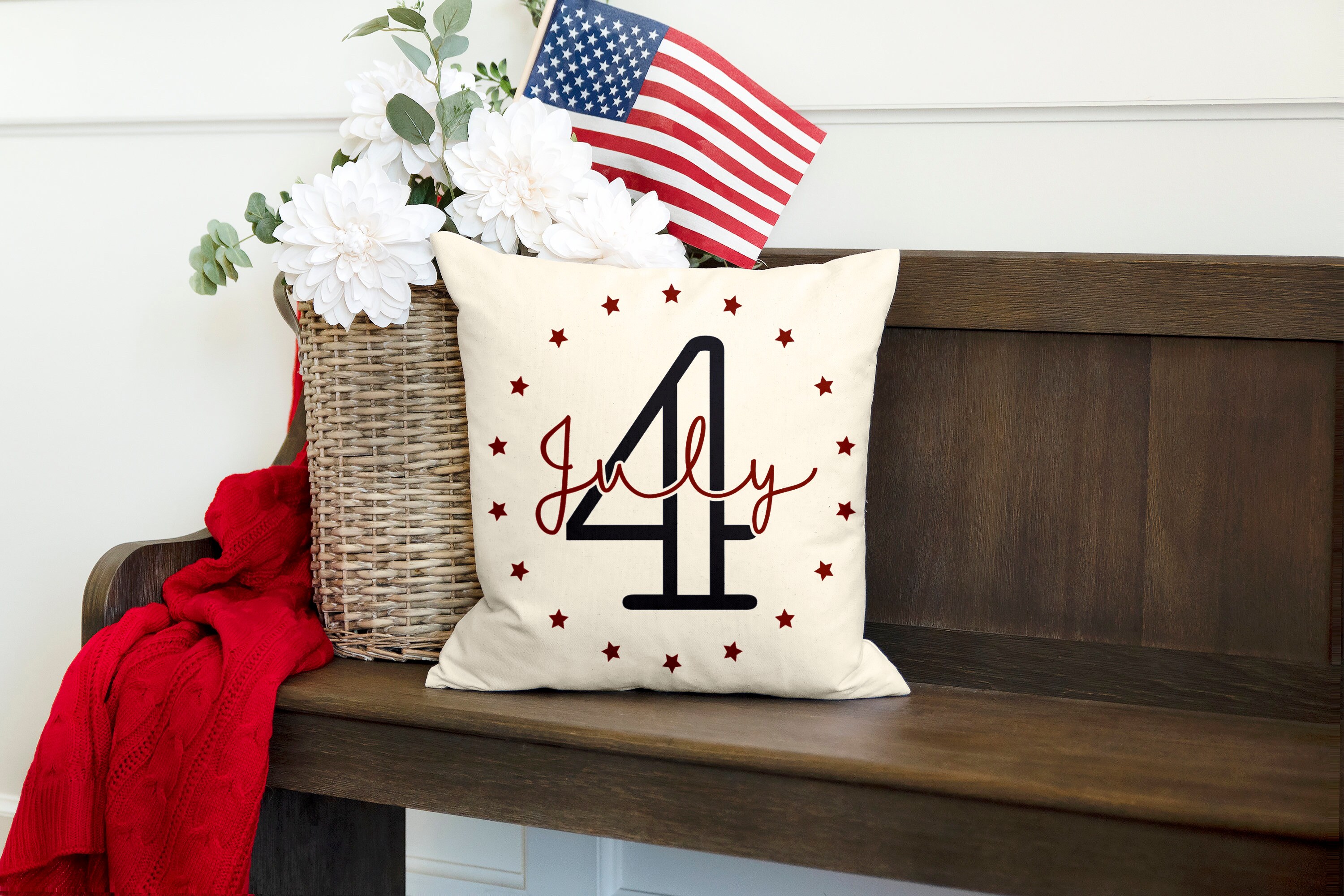 Red White & Blue Stars / 4th of July / Pillow Cover / Holiday Pillow / –  Pillows4Everyone