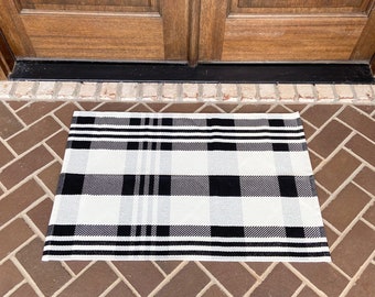 Modern Farmhouse Rug- Woven Rug- Plaid #4
