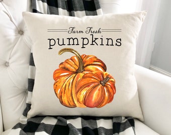 Orange Painted Pumpkins #14- 18x18 inch pillow cover