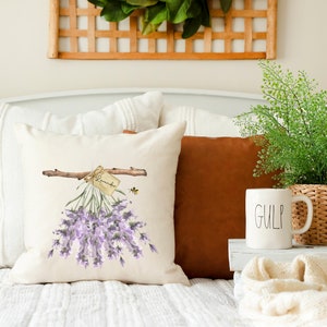 Hanging Lavender #8- Spring Pillow Cover 18x18 inch