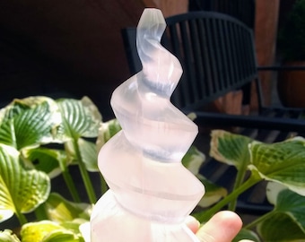 4" Selenite Spiral Towers, Unicorn Horns
