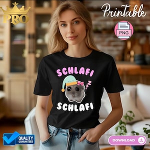 Hamsti T-Shirt zum Schlafen • TikTok Hamster Mug • Hamsti Geschenk Schlafanzug Lustiger Hamster Pajamas Sad Hamster Schlafi Schlafi