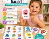 Feelings Flashcards Printable, Kids Emotion Cards, Social Emotional Learning Poster, Toddler Feelings Chart, Preschool SEL Activities PDF