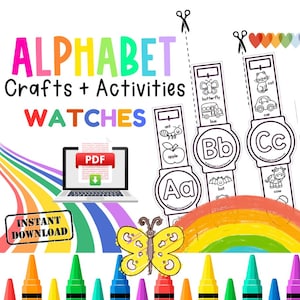 Relojes con actividades del alfabeto | Reconocimiento de letras del alfabeto, pulseras y relojes