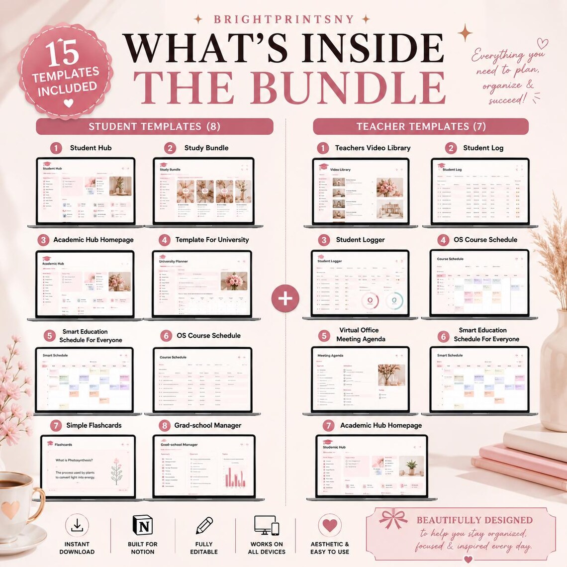 Notion Education Templates Bundle | Student & Teacher Productivity ...