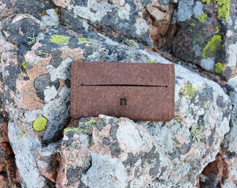 Minimalist extra slim leather wallet / model–n - Brown / Handmade Leather Card Wallet / Recycled leather / Leather card holder