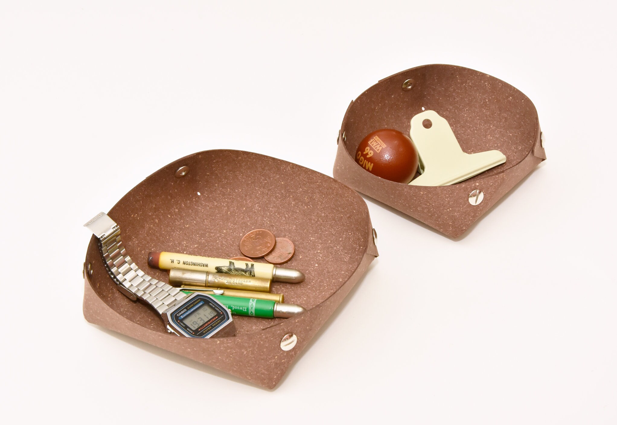 Handmade Leather Bowl / Modelx / Set of 2 Recycled Leather Bowls