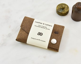 Handmade Leather Wallet / Recycled leather / model–æ - Brown / Folded design / Card wallet / Minimalist slim wallet