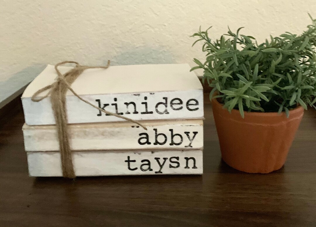 Personalized Stack Books Set of 3 Books Custom Personalized Stacked Books //home Books//neutral ...