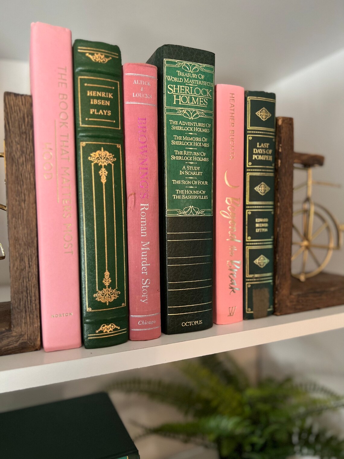 Decorative Vintage Books Green and Pink Vintage Books for - Etsy