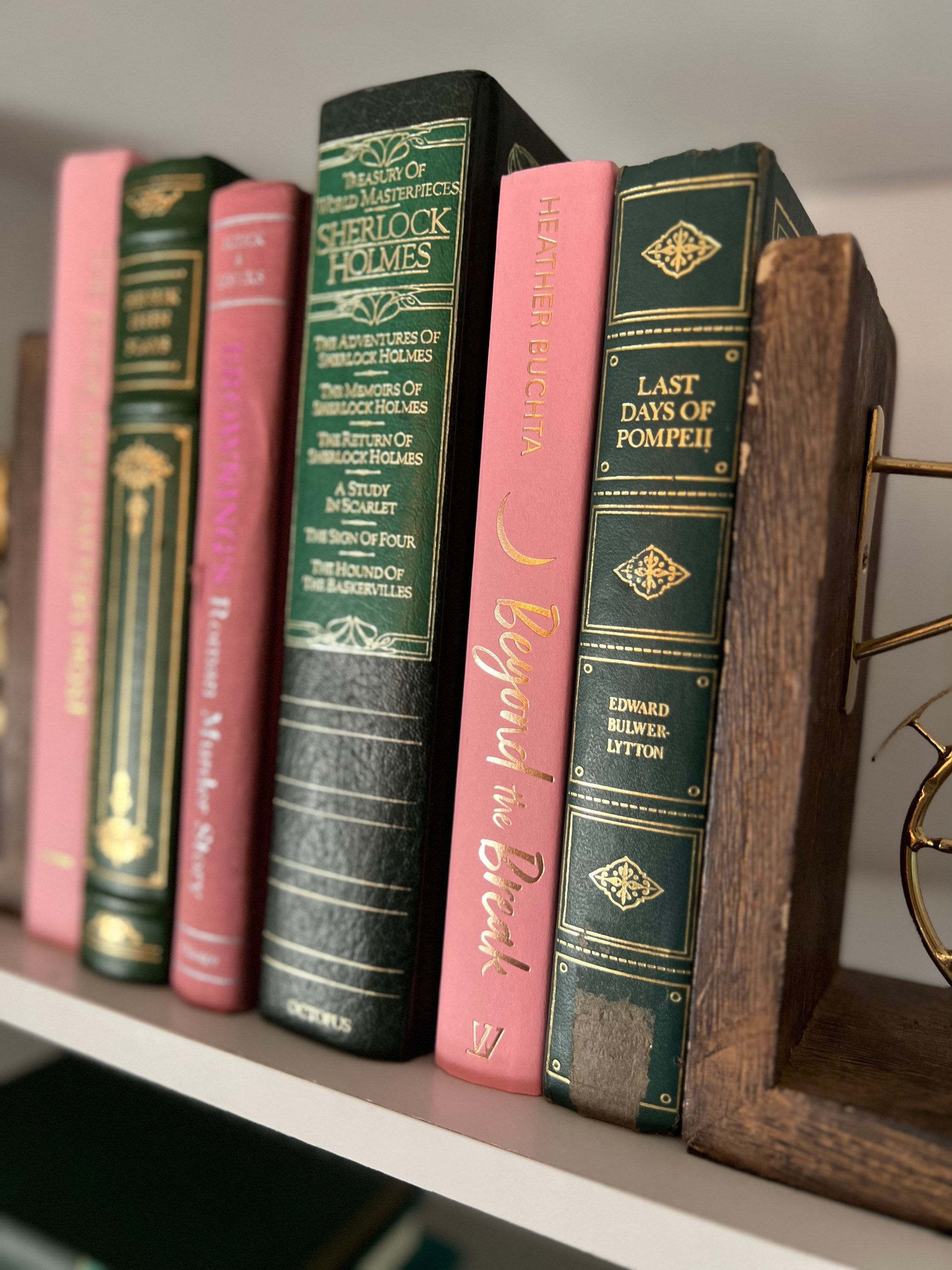 Decorative Vintage Books Green and Pink Vintage Books for - Etsy