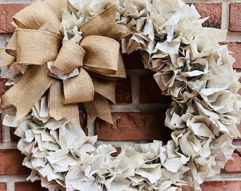Book Page Wreath | 18 inch wreath