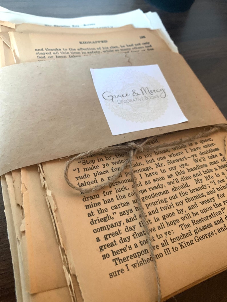 80 Vintage book pages bundle | vintage pages for scrapbooking ephemeral | free shipping image 1