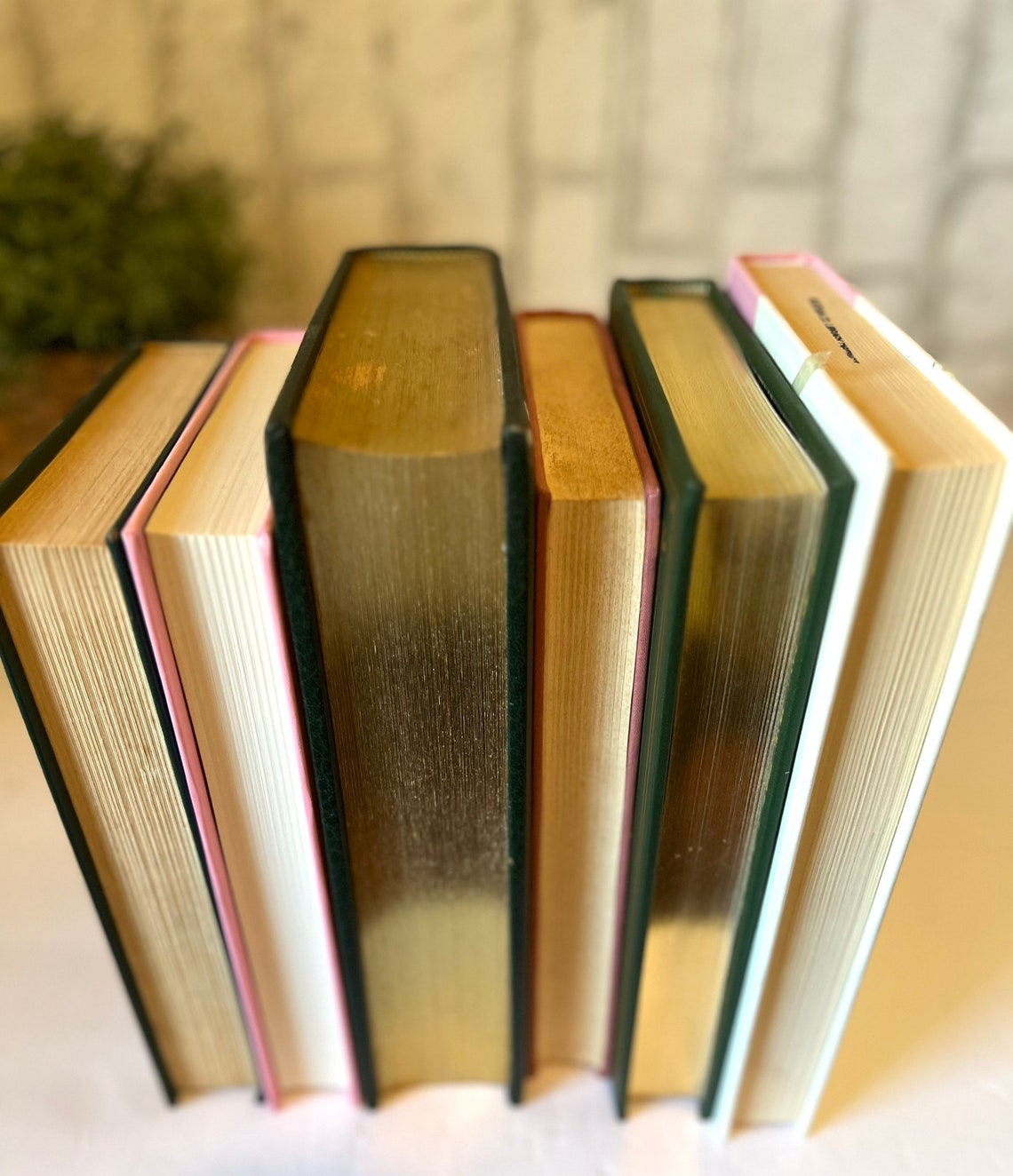 Decorative Vintage Books Green and Pink Vintage Books for - Etsy