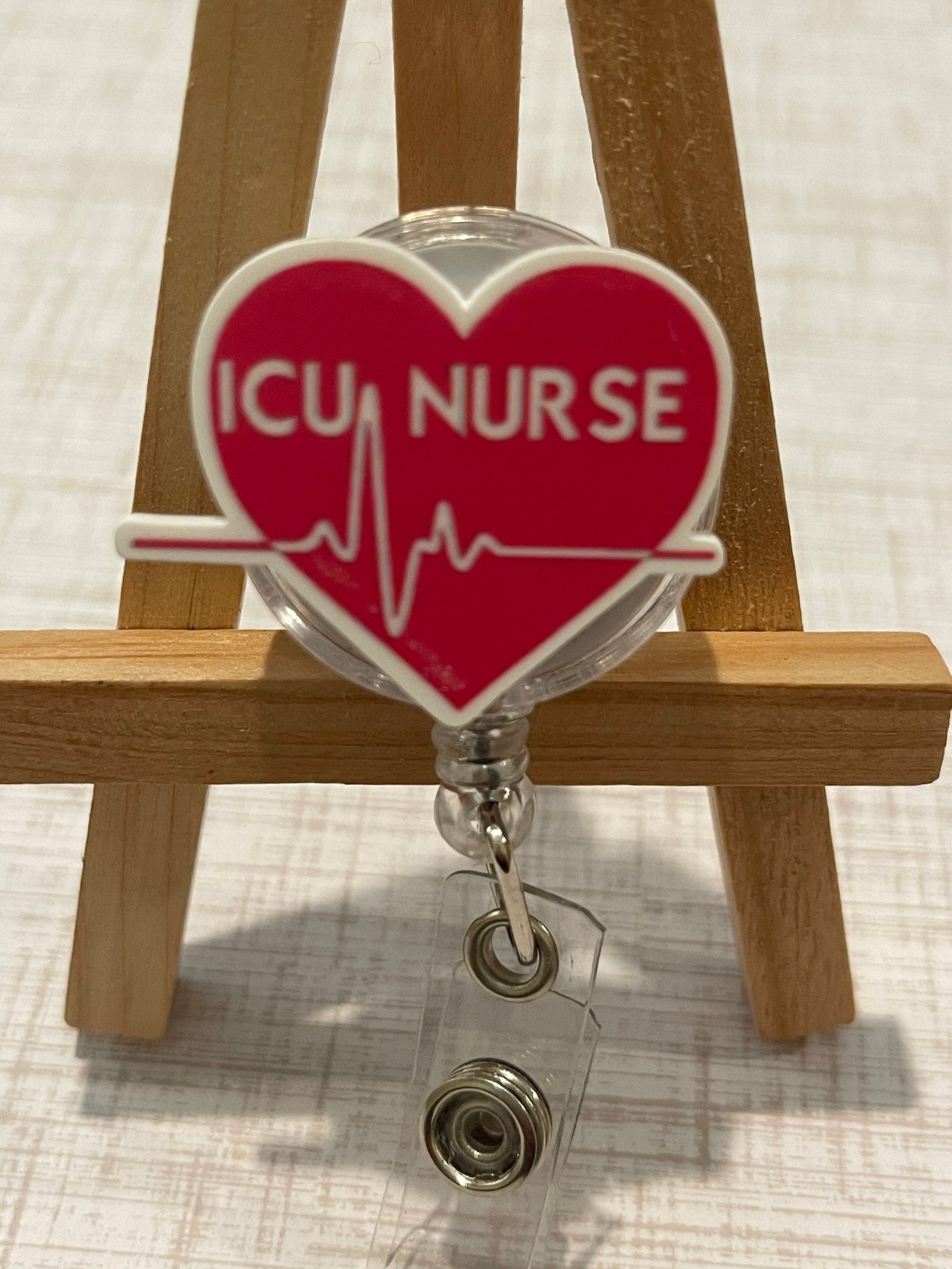 ICU Nurse Retractable Badge Reel ID Name Card Badge Holder Etsy