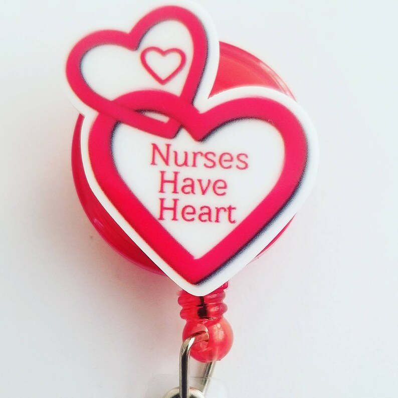 Nurses Have Heart Retractable Badge Reel ID Name Card Badge Holder Nurses Doctors