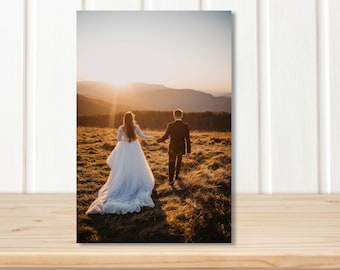 Personalized Metal Wedding Photo Print Custom Wedding Gift for Couples Newlyweds Anniversary Bridal Shower Romantic Keepsake Picture Frame