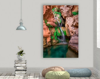Southwestern Decor Print Desert Photo Grand Canyon Picture Waterfall Wall Art Red Rock Landscape Arizona Metal Print Scenic Photography