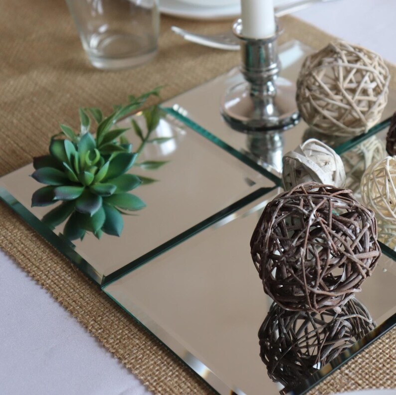 Succulent square mirror centerpiece Christmas arrangements Etsy