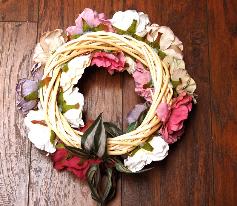 fake flowers Candle ring willow wreath candle holder table centerpiece silk flowers arrangement living room centerpiece