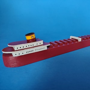 Edmund Fitzgerald Wooden Hand-Painted Model - Great Lakes Freighter